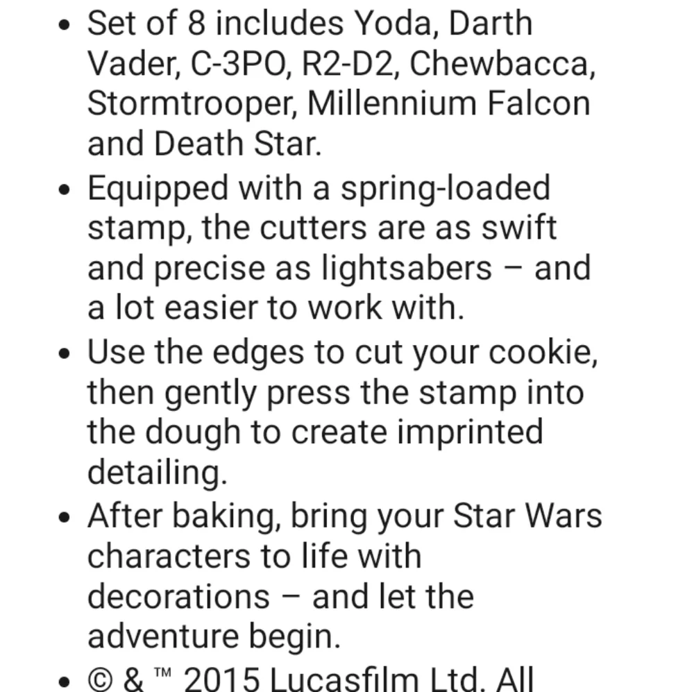 NEW! STAR WARS Williams-Sonoma Exclusive Cookie Cutters